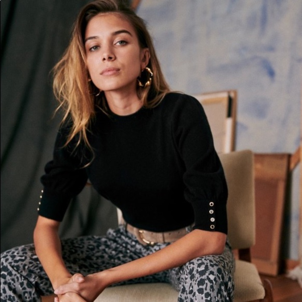 BRAND NEW Sézane Rosie Cashmere Knit (Black)